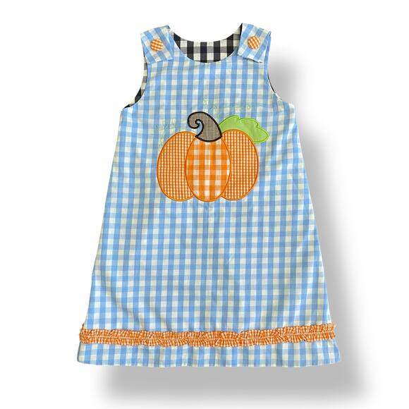 Girls Reversible Holiday Dress Santa Christmas Pumpkin Fall Outfit Size 6 - Picture 3 of 5